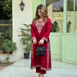 এক্সক্লুসিভ ফুল কটন ২ পিস ( লাল কালার )