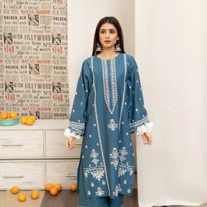 এক্সক্লুসিভ ফুল কটন ২ পিস ( নীল কালার )